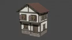 low poly medieval house Low-poly 3D model