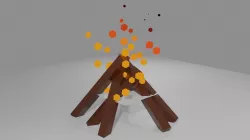 lowpoly campfire 3D model