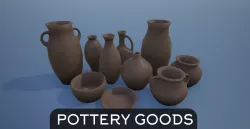 Lowpoly Pottery Goods Low-poly 3D model