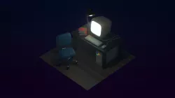 Lowpoly Vintage Desk Low-poly 3D model