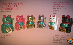 Maneki-neko - PBR Game Ready LuckyCat animated Low-poly 3D model