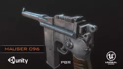 Mauser C96 PBR Low-poly 3D model
