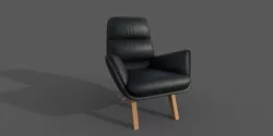 Micasa ANDRES leather armchair Low-poly 3D model