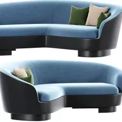 Minotti Jacques Curve Sofa 3D model