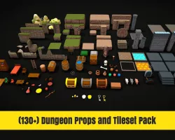 Modular Cartoon Dungeon Props and Tileset Pack 3D model