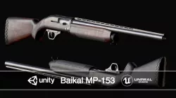 MP-153 Baikal Low-poly 3D model