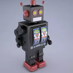 Mr D Cell Vintage Style Collectible Electron Star Strider Robot Low-poly 3D model