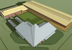 Office and workshop in Factory 3D model