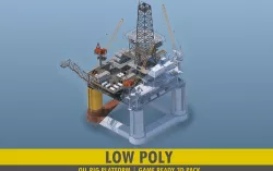 Oil Rig Platform - Pack  Low-poly 3D model