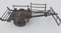 Ox Cart PBR Low Poly Improved Low-poly 3D model