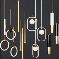 Pendant lights set 026 3D model