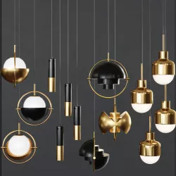 Pendant lights set 030 3D model