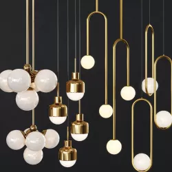 Pendant lights set 042 3D model