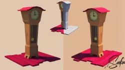 Pendulum  Clock  3D Low-poly 3D model