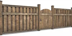 Picket fence Low-poly 3D model