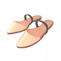 Pointed Flat Shoes v1 002 Low-poly 3D model