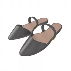 Pointed Flat Shoes v1 003 Low-poly 3D model