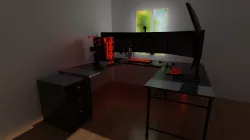 Red Modern Gaming Setup 3D model
