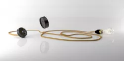 Retro Power Plug with wiring and Vintage Edison Bulb 3D model