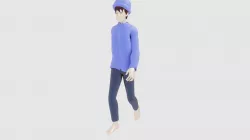 Rigged Character With Winter Cloths Low-poly 3D model