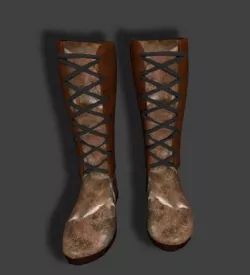 Rigged Fur Boots 3D model