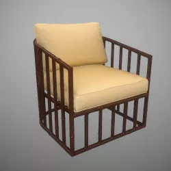Robert Plum Bella Arm chair Barton Ivory Fabric 3D model