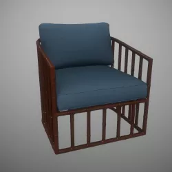Robert Plum Bella Arm chair Devon Denim Fabric 3D model