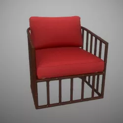 Robert Plum Bella Arm chair Devon Rosewood Fabric 3D model