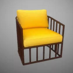 Robert Plum Bella Arm chair Meyer Lemon Fabric 3D model