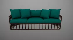 Robert Plum Bella sofa Baja Peacock Fabric 3D model