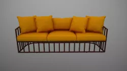 Robert Plum Bella sofa Henton Mustard Fabric 3D model