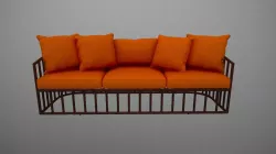Robert Plum Bella sofa Ramona Cinnabar Fabric 3D model