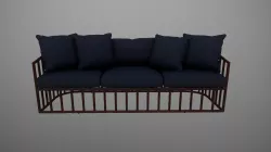 Robert Plum Bella sofa Ramona Navy Fabric 3D model