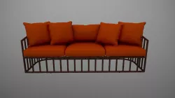 Robert Plum Bella sofa Ramona Persimmon Fabric 3D model