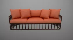 Robert Plum Bella sofa Sylvie Coral Fabric 3D model