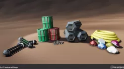 Sci-Fi Industrial Props Low-poly 3D model