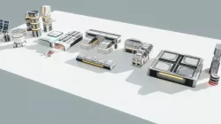 Scifi Buildings Low-poly 3D model
