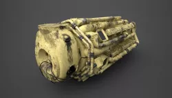 Ship Engine M520 Low-poly 3D model