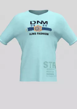 Sky Green  T-Shirt With Fancy Watch Design Print 3D model