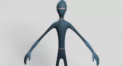 Slim Hero Low-poly 3D model