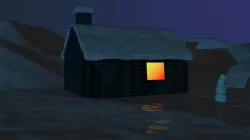 snow home with snow man  Low-poly 3D model
