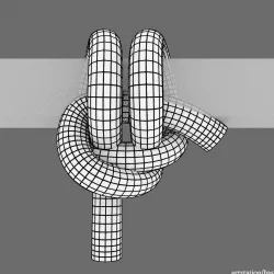 snug hitch knot Low-poly 3D model