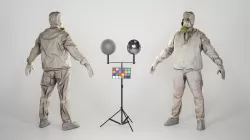 Soviet Liquidator of nuclear accident of Chernobyl in A-pose 95 Low-poly 3D model