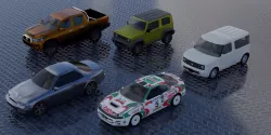 Spirit of Japan - lowpoly car set Low-poly 3D model