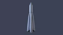 Sputnik Rocket and Sputnik Satellite Low-poly 3D model