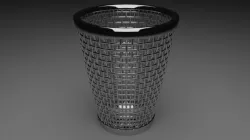 Street Paper Bin Low-poly 3D model