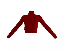 Stylish Designer Women Turtleneck T Shirt 3D model 3D model
