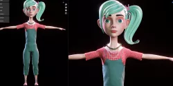 Stylized Character Girl - Blender Cycles And Eevee - Julie 3D model