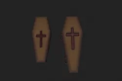 Stylized coffin Low-poly 3D model
