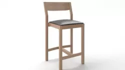 Taburete de Nogal y Cuero - 3D Max y V-Ray 3D model